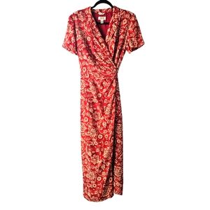 Talbots Dress, Size 12, Red and Cream Paisley